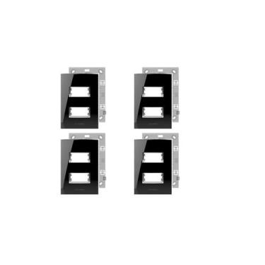Imagem de KIT 4 Placa 4x2 2 Módulo Black Piano Alumbra Inova Pro Class