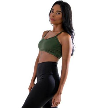 Imagem de Top Fitness Feminino Nadador Alça Fina Academia - JAVA MODAS, Verde, G