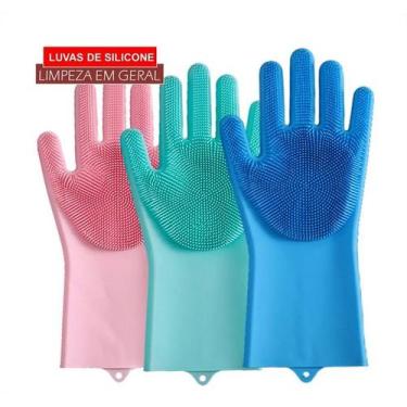 Imagem de Luva Magica De Silicone Escova Esponja Limpeza Lavar Louça - 123 util