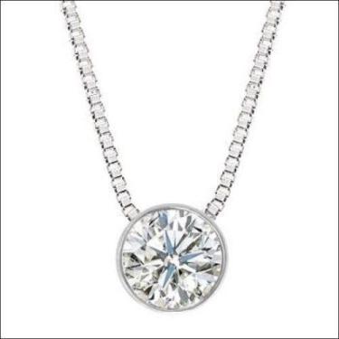 Imagem de Colar Ponto de Luz Diamante Brilhante 25 Pts Ouro Branco 18K K500 - Us