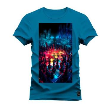 Imagem de Camiseta Plus Size Algodão 30.1 Premium Estampada Xadrez - Nexstar, G1