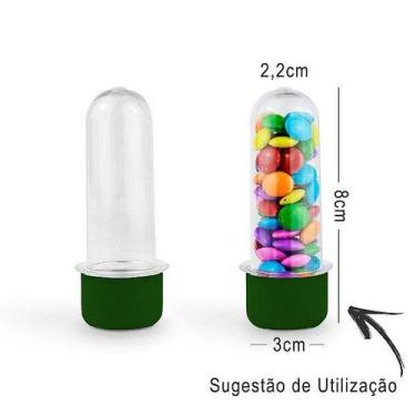 Imagem de Mini Tubete Lembrancinha 8cm 10 unidades - Verde - Rizzo Embalagens e 