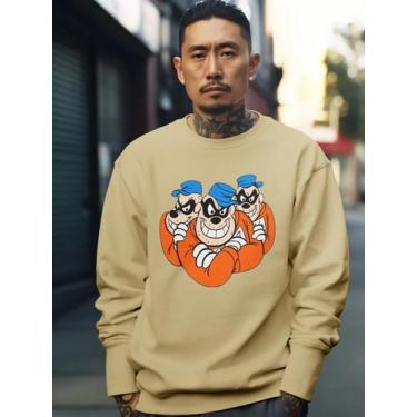 Imagem de Blusa De Frio Moletom Masculino Sem Capuz Careca Flanelado Algodão Met