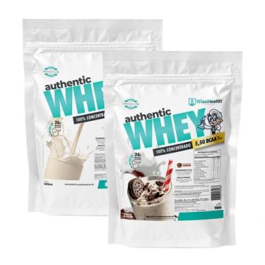 Imagem de Kit 2 Authentic Whey 900g Natural + Cookies e Cream - Wise - WiseHealt