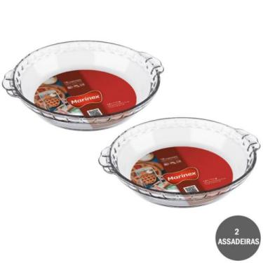 Imagem de Kit 2 Formas Assadeiras Filetada Vidro 1,6L Marinex