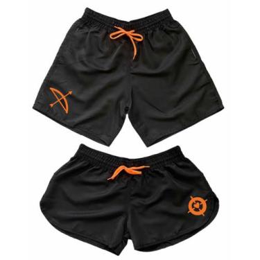 Imagem de Combo Casal Shorts Moda Praia KIt Casal Mozao Flecha - Relaxado, M(Mas