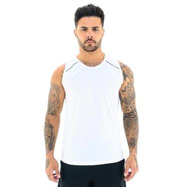 Imagem de Regata Masculina Dry Fit Machão Camiseta Academia - LUNNA, Branco, G