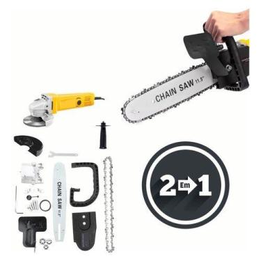 Imagem de Kit Completo Motosserra Adaptador + Lixadeira Esmerilhadeira - NoBrand