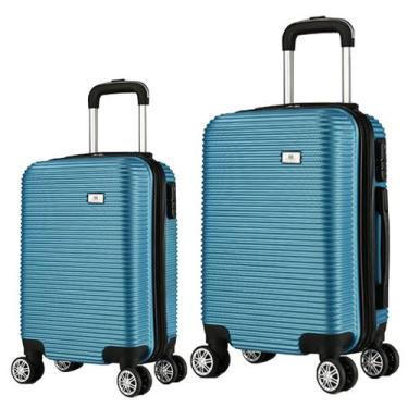 Imagem de Kit2 Mala de Viagem Bordo 10kg Padrão ANAC P+ e Média Em ABS - EAGLE, 