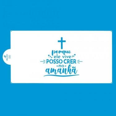 Imagem de Stencil para Bolo Blue Star SBS-010 34,5 x 16,5 cm - Porque Ele Vive
