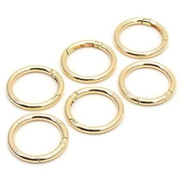 Imagem de Argola Articulada Círculo 25mm - 6 Unidades, DOURADO
