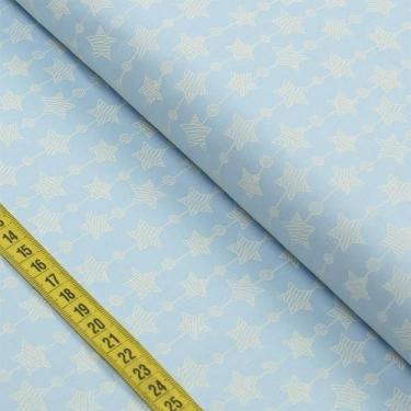 Imagem de Tecido Estampado Para Patchwork - Doce de Coco : Estrelinhas Azul Bebê