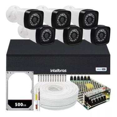 Imagem de Kit 6 Câmeras Segurança Infravermelho Dvr Intelbras Multi Hd