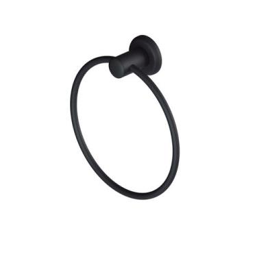 Imagem de Porta Toalha Argola Black Preto Fosco Banheiro Civitt