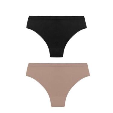 Imagem de Kit 2 Calcinhas Trifil Co 1971 Microfibra Cintura Alta Laterais Médias