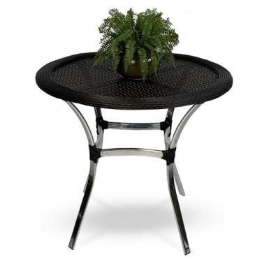 Imagem de Mesa 85cm alumínio fibra junco vime área jardim piscina varanda - ESTI