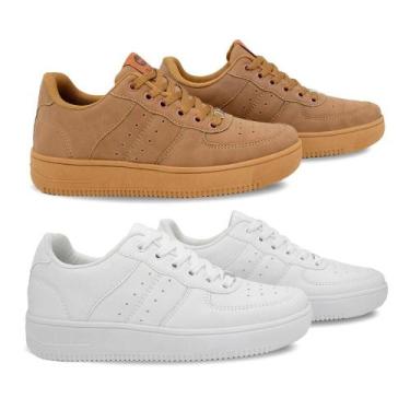 Imagem de Kit 2 Tênis Street Ollie Juvenil Kings Menino Conforto, 28, Camel, Bra