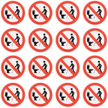 Imagem de GORGECRAFT 10 conjuntos de adesivos de vaso sanitário com slogan de aviso, não faça xixi no vaso sanitário enquanto estiver em pé, autoadesivo, à prova d'água, adesivos públicos, placas de banheiro