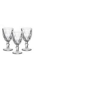 Imagem de Kit Diamond Vidro Transparente Para Vinho Qualidade Luxo Resistente 330ml (3)