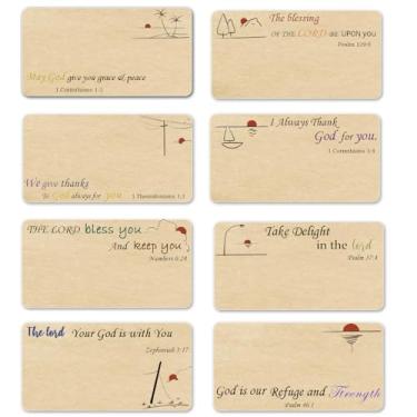 Imagem de Adesivos de etiqueta de nome de versículo da Bíblia 9,5 x 5,5 cm adesivos de etiqueta de nome cristão papel kraft etiqueta citação motivacional material escolar sala de aula 240 peças