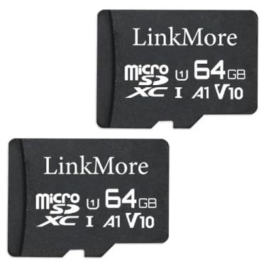 Imagem de LinkMore XV11 64 GB (pacote com 2) Cartão de memória flash MicroSD, cartão micro SDXC, A1, UHS-I, U1, V10, compatível com classe 10, velocidade de leitura de até 95 MB/s, adaptador SD incluído