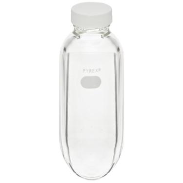 Imagem de Corning Pyrex Garrafa centrífuga de parede pesada de vidro borossilicato com tampa de rosca GPI 38-400 com acabamento de rosca, capacidade de 200 ml (caixa com 12)