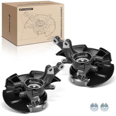 Imagem de A-Premium 2 conjuntos de junta de direção dianteira e cubo de rolamento de roda compatíveis com Hyundai Elantra 2007-2012, ABS de 4 rodas