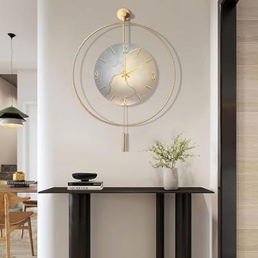 Imagem de Relógio de parede decorativo grande - Relógios de parede operados por bateria para sala de estar, cozinha, escritório, decoração de quarto - Movimento de quartzo silencioso sem tique-taque, relógios