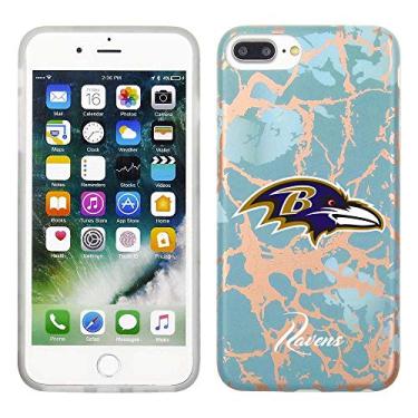 Imagem de Prime Brands Group Capa de celular para Apple iPhone 8 Plus/7 Plus/6S Plus - azul-petróleo/ouro rosa - licenciado pela NFL Baltimore Ravens