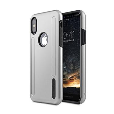 Imagem de Melkco Capa híbrida resistente com teste de queda de nível militar Kubalt Series para Apple iPhone X - (prata/preto)