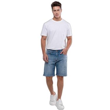 Imagem de BERMUDA JEANS MASCULINA SLIM FIT COM DETALHE NO BOLSO 24280-Masculino