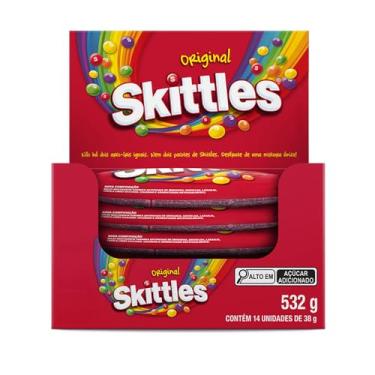Imagem de Bala Skittles Original - Case com 14 unidades de 38g