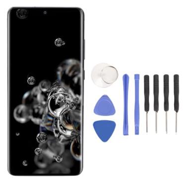 Imagem de Substituição de Tela para S20 Ultra SM‑G988B DS Versão Internacional da UE, Peças de Reparo do Conjunto do Digitalizador de Tela de Toque Com Moldura, Impressão Digital