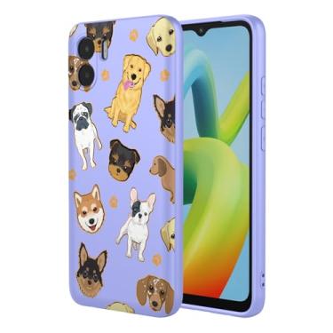 Imagem de KOARWVC Capa de telefone para Redmi A1, capa Redmi A2, 220733SI 23026RN capa fofa design de padrão de gato capa protetora fina de TPU macio para Xiaomi Redmi A1 cachorro roxo