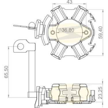 Imagem de Porta escova do motor de partida Mb L 608 D 1970 a 1988 - UNIFAP