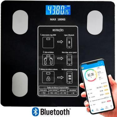 Imagem de Balança Bioimpedância Digital Com Aplicativo Bluetooth Histórico App C