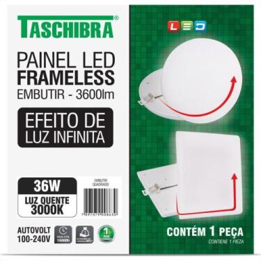 Imagem de Luminaria Led Plafon Taschibra Frameless Borda Infinita Embutir Quadra