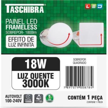 Imagem de Luminaria Led Plafon Taschibra Frameless Borda Infinita Externo Quadra