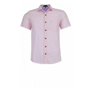 Imagem de Camisa Social Masculina Amil Mangacurta Comfort Algodão 1740, Rosa beb
