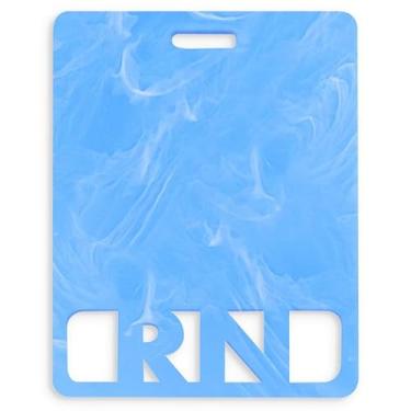 Imagem de Distintivo RN estendido Buddy horizontal fofo registrado enfermeiro crachá Buddy acrílico Amigo de enfermagem tamanho perfeito para cartão de crachá RN estendido colorido e glitter Rn porta-crachá