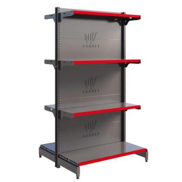 Imagem de Gôndola Fit De Centro 1 Inicial 1,37m Para Mercado Amapá, Preto Perfil