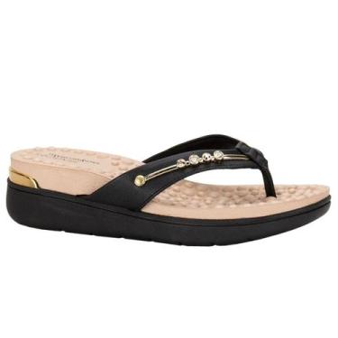 Imagem de Chinelo Modare Comfort De Dedo Brilho Feminino Preto, 36