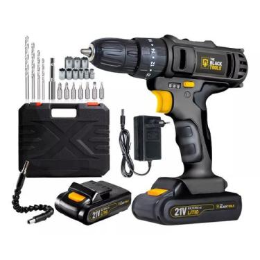 Imagem de Parafusadeira Furadeira 21v 2 Baterias Profissional Bivolt - The Black