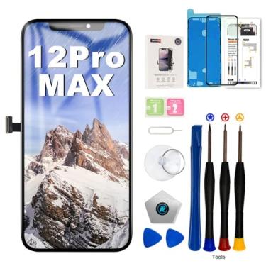 Imagem de EFAITHFIX Tela LCD de substituição para iPhone 12 PRO MAX de 6,7 polegadas, tela sensível ao toque, digitalizador com ferramentas de reparo para A2342, A2410, A2412, A2411 com adesivo à prova d'água