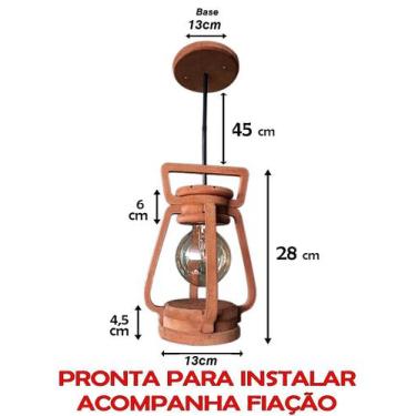 Imagem de Luminária Lustre Pendente 1 Lampião 2 Peças 110/220 V - ECO.START