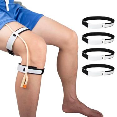 Imagem de ZXMOBY Dispositivo de estabilização de cateter Foley adulto, bolsa de perna urinária de cateter, suporte de perna para pernas, bolsa de urina com fivela de pasta, antiderrapante, antiirritação, travas