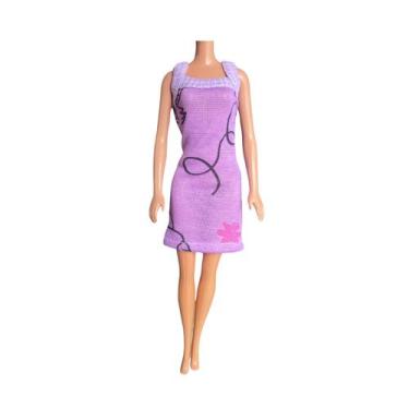 Imagem de Vestido Midi Curto Roxo para Boneca BTYNA