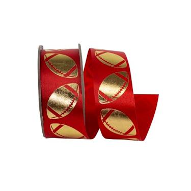 Imagem de Reliant Ribbon Fita térmica de bolas de futebol metálicas para casa, vermelho/dourado