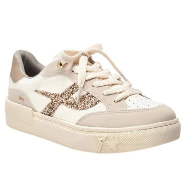 Imagem de Tênis Via Marte Casual Glitter Conforto Feminino Bege Glitter Rouge 342965
