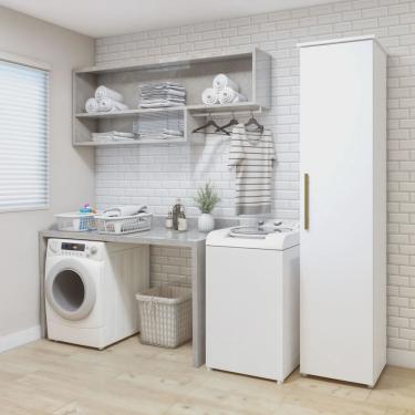 Imagem de Lavanderia Modulada Florianópolis 1 Porta e 4 Prateleiras Branco
